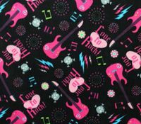 Polar Fleece Fabric Anti Pill PrintsLOVE to Rock Pink / 60" Wide/Sold by The Yard N-304