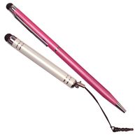 Shaxon Capacitive Stylus, Pink Stylus Pen and White Mini Jack Mount Stylus (SHX-Stylus-Duo-PK) 2 Pack