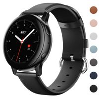 EZCO Leather Bands Compatible with Samsung Galaxy Watch Active 2 / Active/Gear Sport/Galaxy Watch 42mm, Soft Classic Genuine Leather Watch Strap Replacement Wristband Accessories Man Women