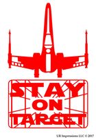 UR Impressions Red X-Wing Stay On Target Decal Vinyl Sticker Graphics for Cars Trucks SUV Vans Walls Windows Laptop|RED|7 X 4.4 Inch|URI461-R