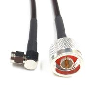 18 Inch N Male to SMA Right Angle Times Microwave LMR240 Ultraflex Antenna 50 Ohm Cable Assembled by Custom Cable Connection