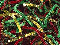 Red, Green & Gold Crinkle Cut Shred 10 lb Box ~ Spring-fillÂ Shred - WRAPS-ZF10RGG