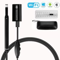 Jiusion WiFi USB Digital Otoscope Endoscope Carrying Bag HD Handheld Ear Scope Canal Cleaning Wax Removal Tool Portable Inspection Camera 6 LEDs Set Compatible with iPhone Android Windows (Black)
