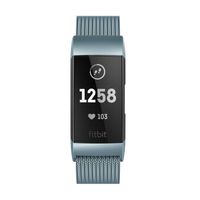 Yutior Metal Bands Compatible with Fitbit Charge 3 and Charge 3 SE Fitness Tracker, Stainless Steel Magnetic Small (5.5" - 8.5") Large (6.1" - 9.9") Replacement Strap for Women Men