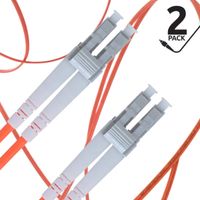 LC to LC Fiber Patch Cable Multimode Duplex - 1m (3.28ft) - 62.5/125um OM1 (2 Pack) - Beyondtech PureOptics Cable Series