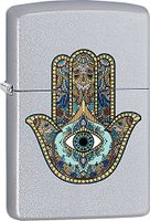 Zippo Personalized Message Engraved on Backside Hamsa Hand Turquoise Windproof Lighter