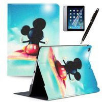 LJX iPad Mini 4 Cases, Mickey Minnie PU Leather Protective Cartoon Animal Cute Design Stand Smart Auto Sleep/Wake Lightweight Cover for iPad Mini 4#O
