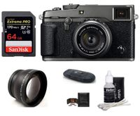 FUJIFILM X-Pro2 Mirrorless Digital Camera with XF 23mm f/2 R WR Lens (Graphite) Bundle: Includes; 64GB Extreme PRO SDXC Memory Card + 43mm Telephoto Lens + More
