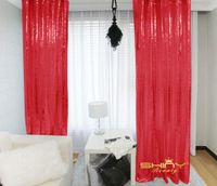 Sequin Curtains 2 Panels 96 inches Red Sequin Backdrop 4x8ft Red Sparkle Backdrop Prom Backgrounds M0527