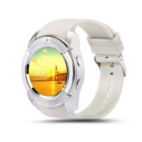Bluetooth Smart Watch,Wrist Watch Bracelet with SIM Card Slot Camera Phone Calls Pedometer Music Playing Alarm Clock Smartwatch for Android Phone (White)