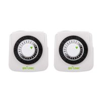 BN-LINK Mini Indoor 24-Hour Mechanical Outlet Timer, 2 Prong, 2-Pack