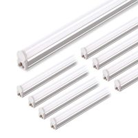 Barrina (Pack of 8) LED T5 Integrated Single Fixture, 4FT, 2200lm, 5000K, 20W, Utility Shop Light, Ceiling and Under Cabinet Light, with Built-in ON/Off Switch