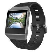 UMTELE Compatible for Fitbit Ionic Bands, Silicone Band Soft Flexible Sport Strap Accessories Bracelet with Dual Buckle Replacement for Fitbit Ionic Smart Watch, Large, Orange
