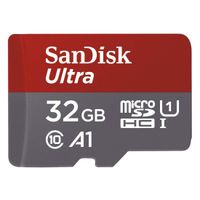 SanDisk Ultra 32GB microSDHC UHS-I card with Adapter - 98MB/s U1 A1 - SDSQUAR-032G-GN6MA