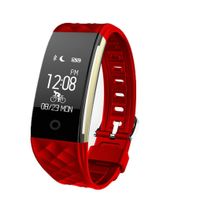 MeiLiio Heart Rate Smart Watch,Activity Sports Tracker Smart Wristband Watch Bluetooth Sleep Pedometer Monitor Slim Band Waterproof Touch Screen for Women Men Compatible with iOS&Android,Red