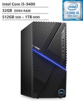 2019 Dell Inspiron G5 Tower 5090 Gaming Desktop PC, Intel Core i5-9400 2.90GHz, NVIDIA GeForce GTX 1650 4 GB, 32GB DDR4 RAM, 512GB SSD + 1TB HDD, 802.11ac + Bluetooth, HDMI, DisplayPort, Windows 10