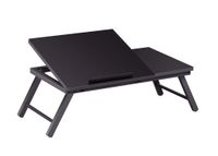 PJ Wood Folding Half-Open Top Laptop Desk and Bed Table - Black