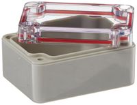 Serpac RB22-1TC1BG Polycarbonate Plastic Enclosure, 2.55" Length x 1.97" Width x 1-3/8" Height, Top Clear/Bottom Gray