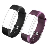 REDGO ID115Plus HR Replacement Band, Fitness Tracker Straps for ID115 Plus HR Bracelet, ID115HR Plus Pedometer, Not for ID115 or ID115HR, Black, Purple
