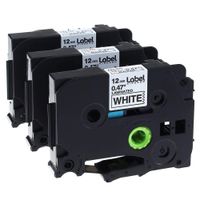 3 Pack Replace P Touch Label Tape TZe-231 TZ-231 12mm 0.47 Laminated White Tapes Compatible with Brother P-Touch Label Maker PT-D210 PT-D200 PT-1230PC PT-1280 PT-D400