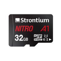 Strontium Nitro 32GB Micro SDHC Memory Card 100MB/s A1 UHS-I U1 Class 10 w/ Adapter High Speed For Smartphones Tablets Drones Action Cams (SRN32GTFU1A1A)
