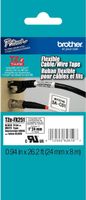2/Pack Genuine Brother 1" (24mm) Black on White Flexible Cable and Wire wire/cable TZe P-touch Tapes for Brother PT-9600, PT9600 Label Maker