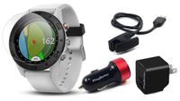 Garmin Approach S60 (White) Golf GPS Watch Power Bundle | Includes PlayBetter HD Screen Protectors & USB Charging Adapters | Auto-Shot Tracking, 40,000+ Pre-Loaded Courses | 010-01702-01