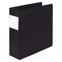 Samsill Earth's Choice Biobased Heavy Duty 3 Ring Binder, 4 Inch Binder with Label Holder, Easy D-Ring, Up to 25% Plant Based Plastic, Black