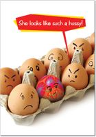 7291 'Easter Egg Hussy' - Funny Easter Greeting Card with 5" x 7" Envelope by NobleWorks
