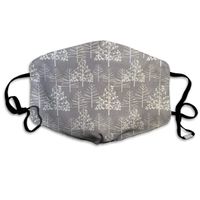 YUIOP Grey Silver Trees Stars Snowflake Printed Mask Neutral Mask for Men and Women Polyester Dust-Proof Breathable Mask