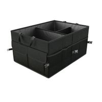 Car Trunk Storage Bag Folding Multi-Function Vehicle Back-Up Large Capacity Box Supplies Bag New Bag Trunk Organizer Collapsible Shopping Travel Holder for Car, Minivan, Truck & Indoor Uses Black