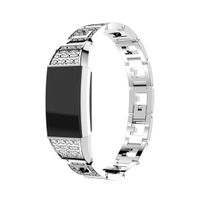 GBSELL Fashion Sport Stainless Steel Watch Band Wrist Strap for Fitbit Charge 2 (Silver)