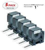Label Orison-Compatible with Dymo D1 Labels 53710 Tape Cassettes Black on Clear 1-Inch(24mm) x 23 Feet(7m) for LabelManager 360D 450D 500TS Wireless PnP,5 Cartridges