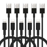 Charging Cables, LoveniMen 6FT [2M] USB Cable, 5 Pcs Charger Cords Data Lines Compatible with Phone XR XS MAX X 8 8plus 7 Plus 6s 6 5-6.5Ft Black 5 Pack