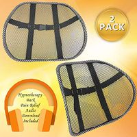 Lumbar Support for Car • Office Chair Back Support Brace 2 Pack Back Support for Car with Lower Back Pain Relief Hypnotherapy Audio • Use for Back Braces Car Lumbar Support or Desk Chair Back Support