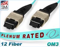 FiberCablesDirect - 70M OM3 MPO-MPO Fiber Patch Cable F/F | 10G 12-Fiber Female/Female MPO 50/125 Multimode Cable 70 Meter (229.65ft) | Length Options: 0.5M-300M | 1/10/40g sfp+ 10gbase ofnp MTP-MTP