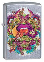Zippo Psychedelic Lip Design Street Chrome Pocket Lighter, Street Chrome Psychedelic, One Size