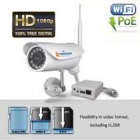 TriVision Outdoor Security Camera Wireless HD 1080P IP Network Camera with Infrared Night Vision, Built-in DVR, Aluminum Bullet Weatherproof Housing