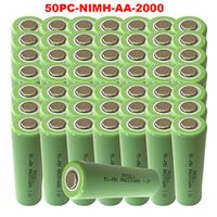 50 Pack AA 1.2V 2000mAh NI-MH Rechargeable Batteries Flat Top