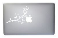 Cherry Blossom Tree Branch Vinyl Decal for MacBook, Laptop or Other Device 5 Inch (White)
