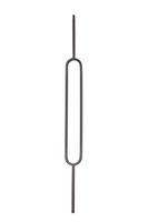 T80 - Iron Balusters - Single Oval - Hollow - 44 in X 1/2 in Square - Box of 10 (Satin Black)