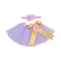 Newborn Baby Girls Photo Photography Prop Tutu Skirt Headband Outfit Clothes Set (Sky Blue)