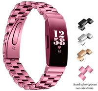 Valchinova Compatible with Fitbit Inspire Band Replacement Women Premium Stainless Steel Metal Inspire HR Bracelet Wristband Strap Accessory (Sangria)