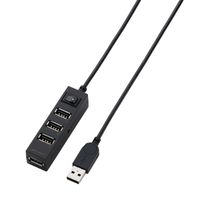 Elecom USB2.0 hub [w switch] (4-port bus and self-powered ? 2.0m ? Black) U2H-TZ420SBK