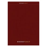 TOPS Docket Gold Graph Pads, 8-1/2" x 11-3/4", 4 x 4 Graph with Narrow Rule Back, Burgundy Cover, 80 Sheets (63752)