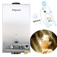 Ridgeyard 3.2GPM Water Heater 12L Digital Display LPG Propane Gas Tankless Stainless Instant Boiler Hot Water Heater Boiler Burner Indoor Home Bathroom Supplies