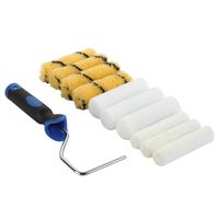 Paint Rollers 4 inch, KUPOO Home Decorator DIY Painting Paint Mini Foam Roller Refill & Woven Roller Covers 1/2" Nap Set of 11 Piece