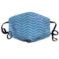 YUIOP Blue Waves Flower Printed Mask Neutral Mask for Men and Women Polyester Dust-Proof Breathable Mask