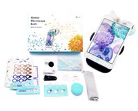 uHandy Mobile Microscope Duet: STEM Kits for Professionals & Kids | Portable High-Mag Lens up to 400x | Auto-Focusing on Sample | Reusable Sample Cap & Sampling Stickers | for Mobile & Tablet