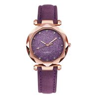AMOUSTORE Women's Watches Rhinestone Quartz Watch PU Leather Strap Wristwatch (Purple)